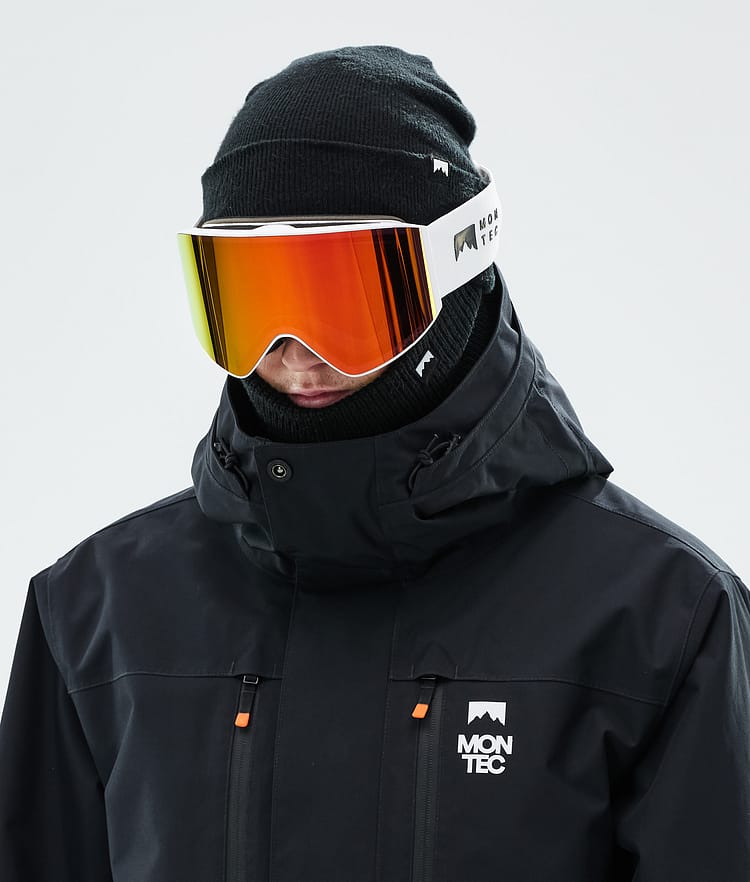 Ski Goggles White W/White Ruby Red Mirror