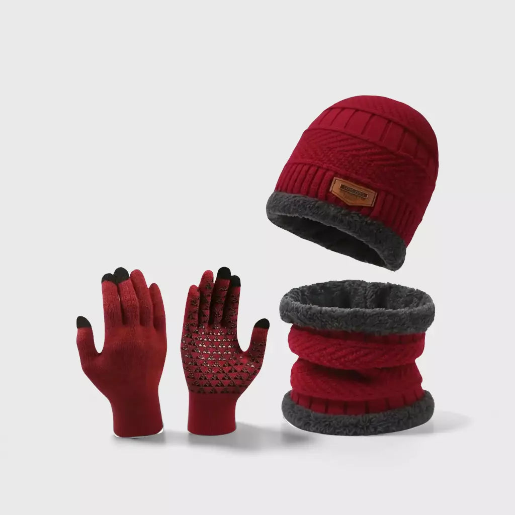 Mountain® Winter Beanie and Neck Warmer Set with Free Gloves