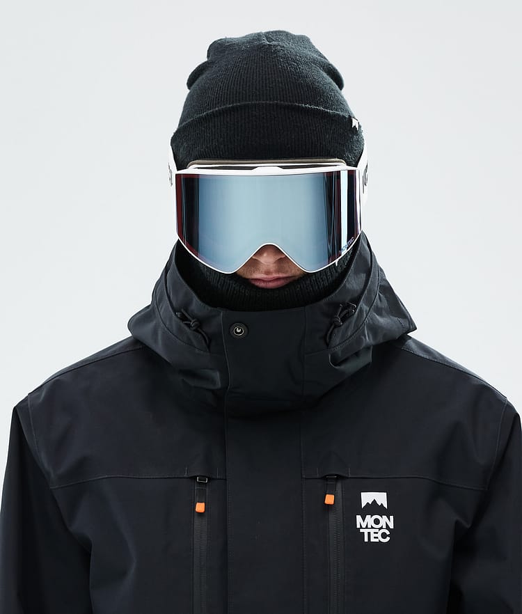 Ski Goggles White W/White Moon Blue Mirror