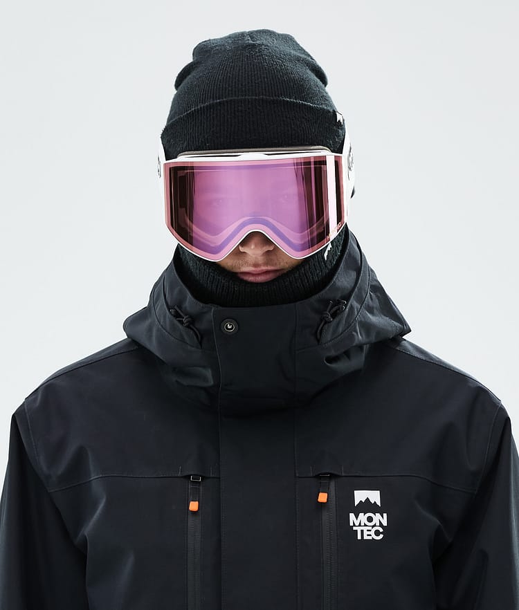 Ski Goggles White W/Pink Sapphire Mirror