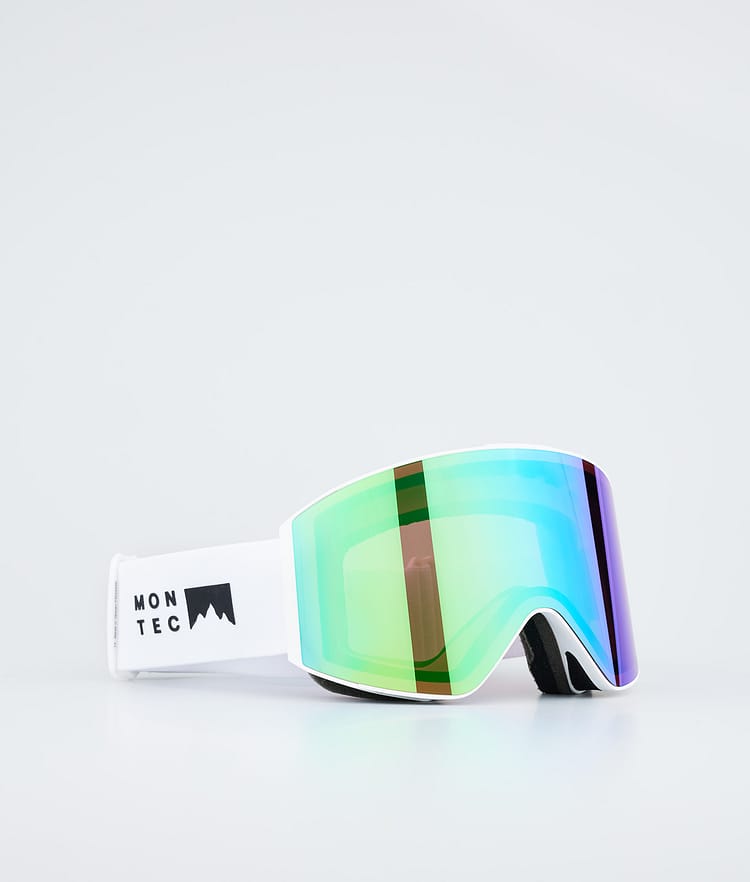 Ski Goggles White W/Tourmaline Green Mirror